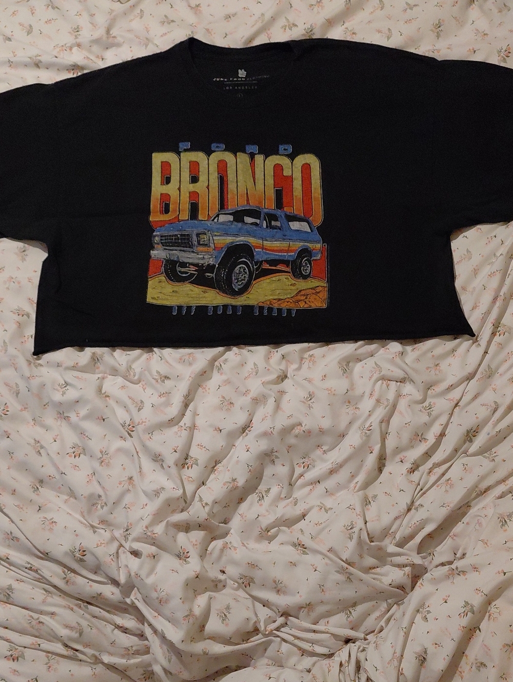 Junk Food Clothing Black Tee with Retro Bronco Truck Graphic